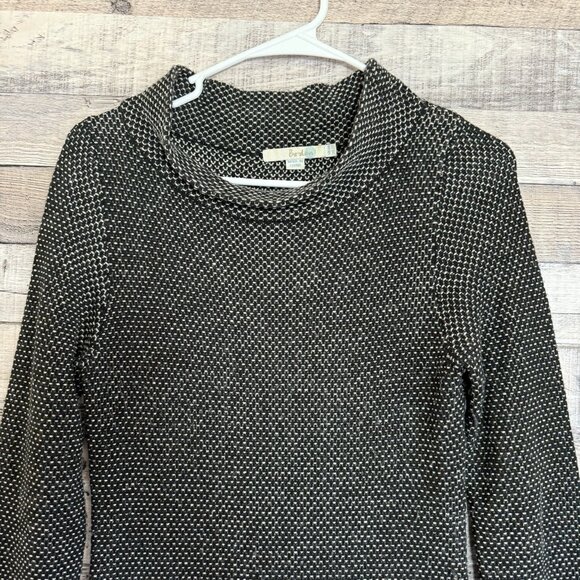 Boden Sweater Dress Womens 2R Black White Wool Cowl Neck Zip Office Work Knit - Picture 3 of 10